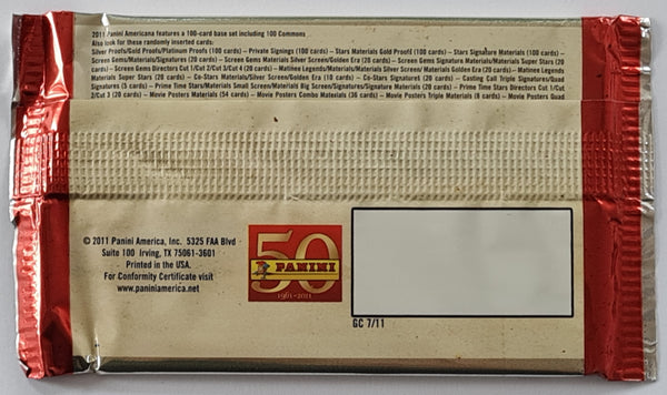 2011 Panini Americana Celebrity Authentic Trading Cards Sealed Pack