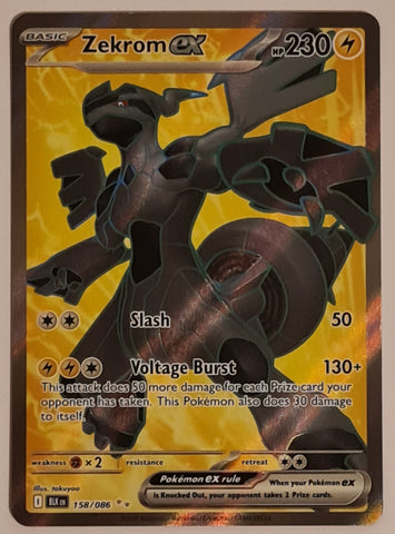 Pokemon Scarlet and Violet Black Bolt Zekrom Ex #158/086 Ultra Rare Holo Trading Card