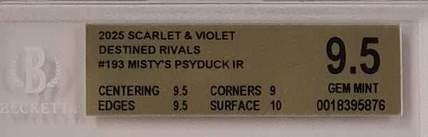 Pokemon Scarlet and Violet Destined Rivals Misty's Psyduck #193/182 BGS Gem Mint 9.5 Illustration Rare Holo Trading Card