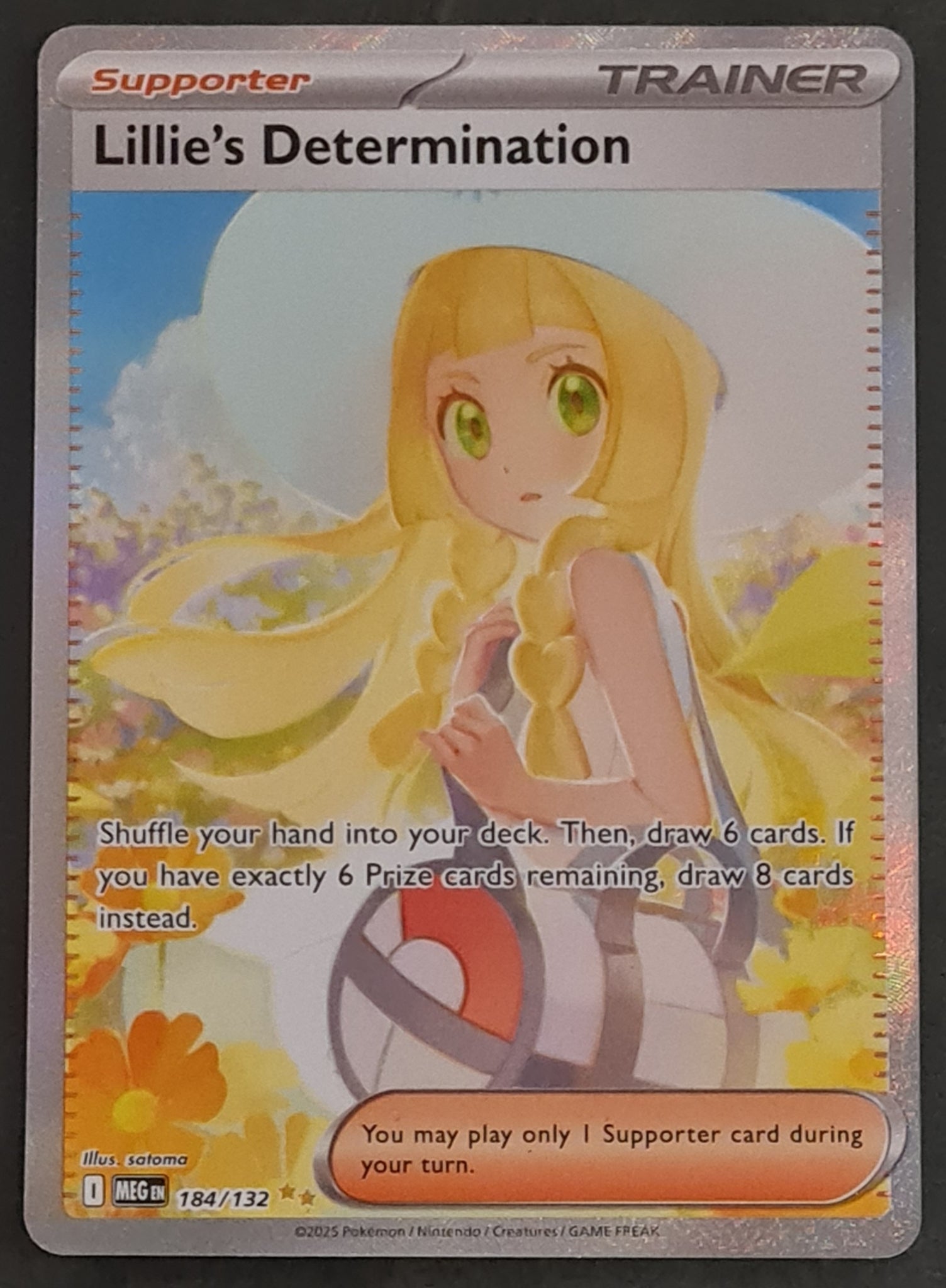 Pokemon Mega Evolution Lillie's Determination #184/132 Special Illustration Rare Holo Trading Card