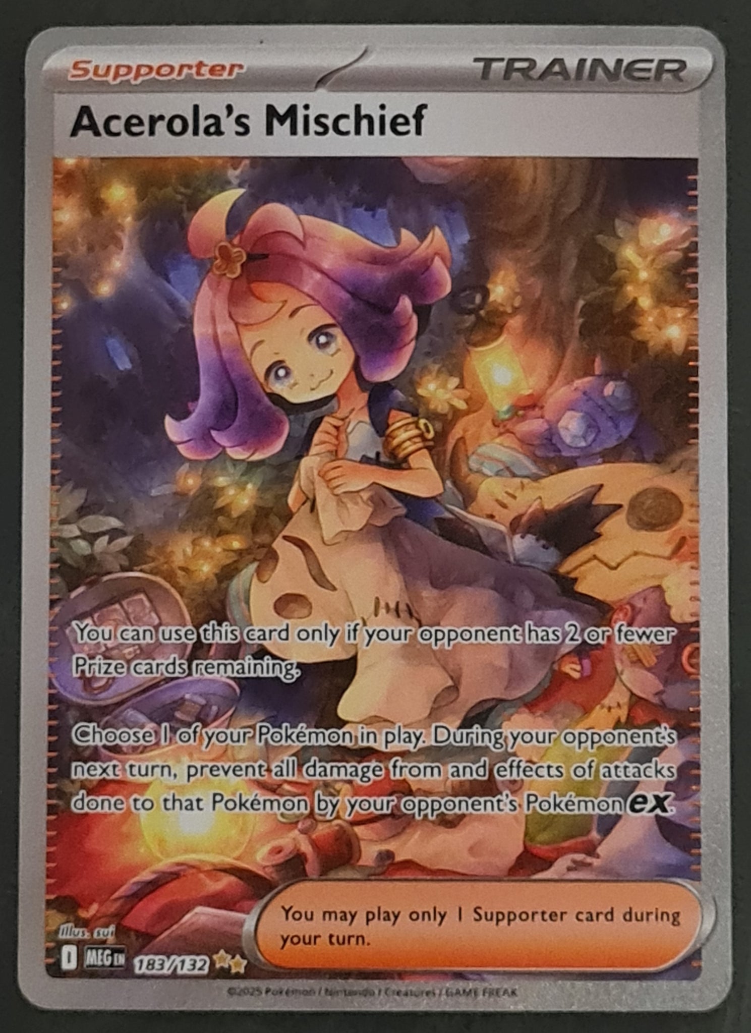 Pokemon Mega Evolution Acerola's Mischief #183/132 Special Illustration Rare Holo Trading Card