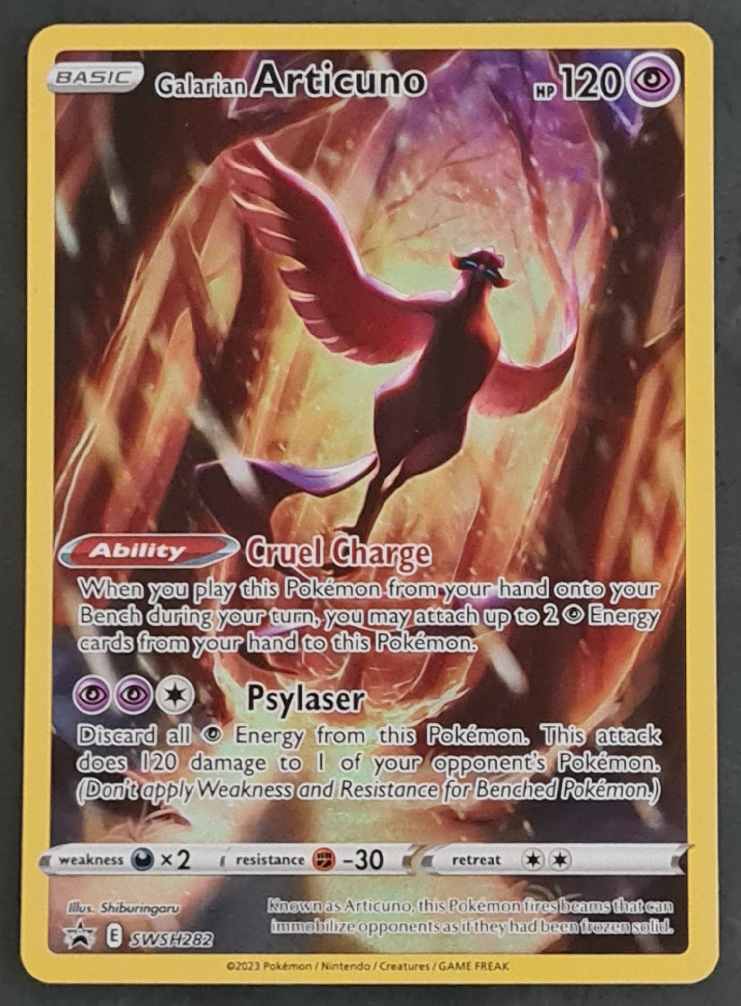 Pokemon Sword and Shield Crown Zenith Galarian Articuno Black Star Promo #SWSH282 Holo Trading Card