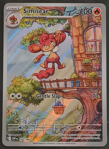 Pokemon Scarlet and Violet White Flare Simisear #100/086 Illustration Rare Holo Trading Card