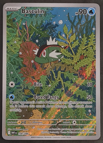 Pokemon Scarlet and Violet White Flare Basculin #108/086 Illustration Rare Holo Trading Card