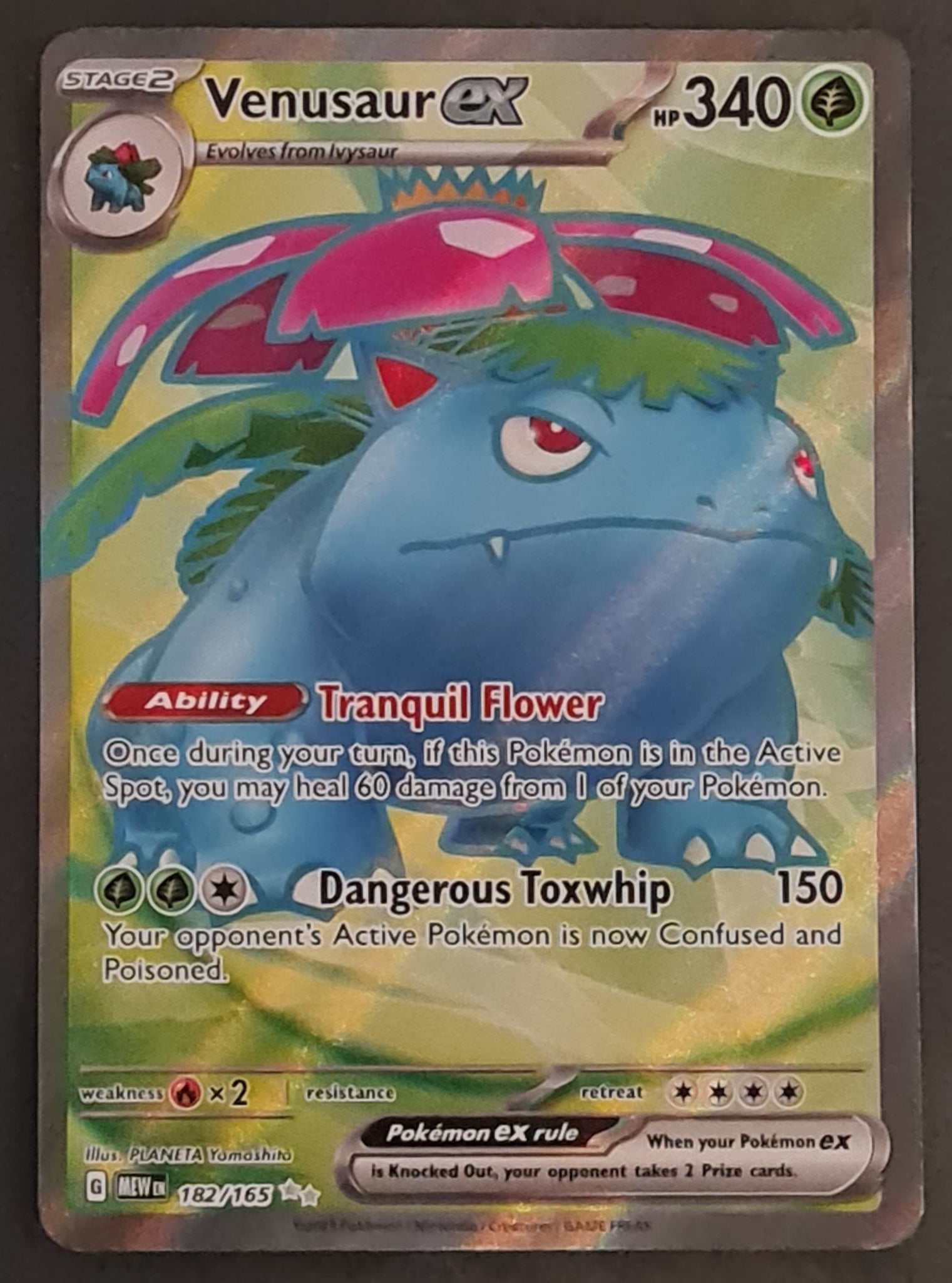 Pokemon Scarlet and Violet Mew 151 Venusaur Ex #182/165 Ultra Rare Holo Trading Card