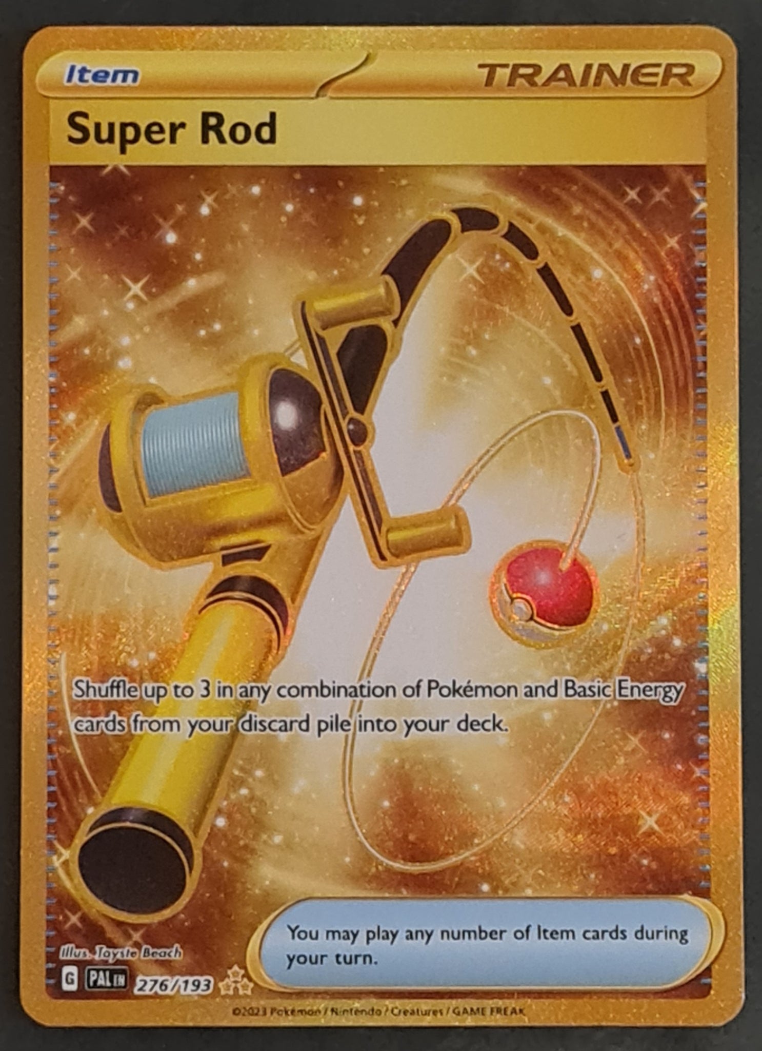 Pokemon Scarlet and Violet Paldea Evolved Super Rod #276/193 Secret Rare Holo Trading Card