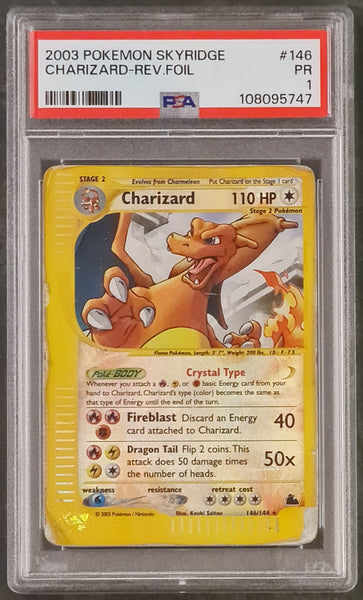 Pokemon Skyridge Charizard #146/144 PSA 1 PR Reverse Secret Rare Holo Trading Card (Pop 87)