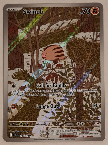 Pokemon Scarlet and Violet Journey Together Swinub #165/159 Illustration Rare Holo Trading Card