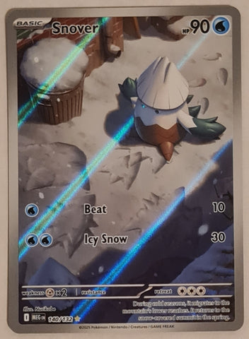 Pokemon Mega Evolution Snover #140/132 Illustration Rare Holo Trading Card