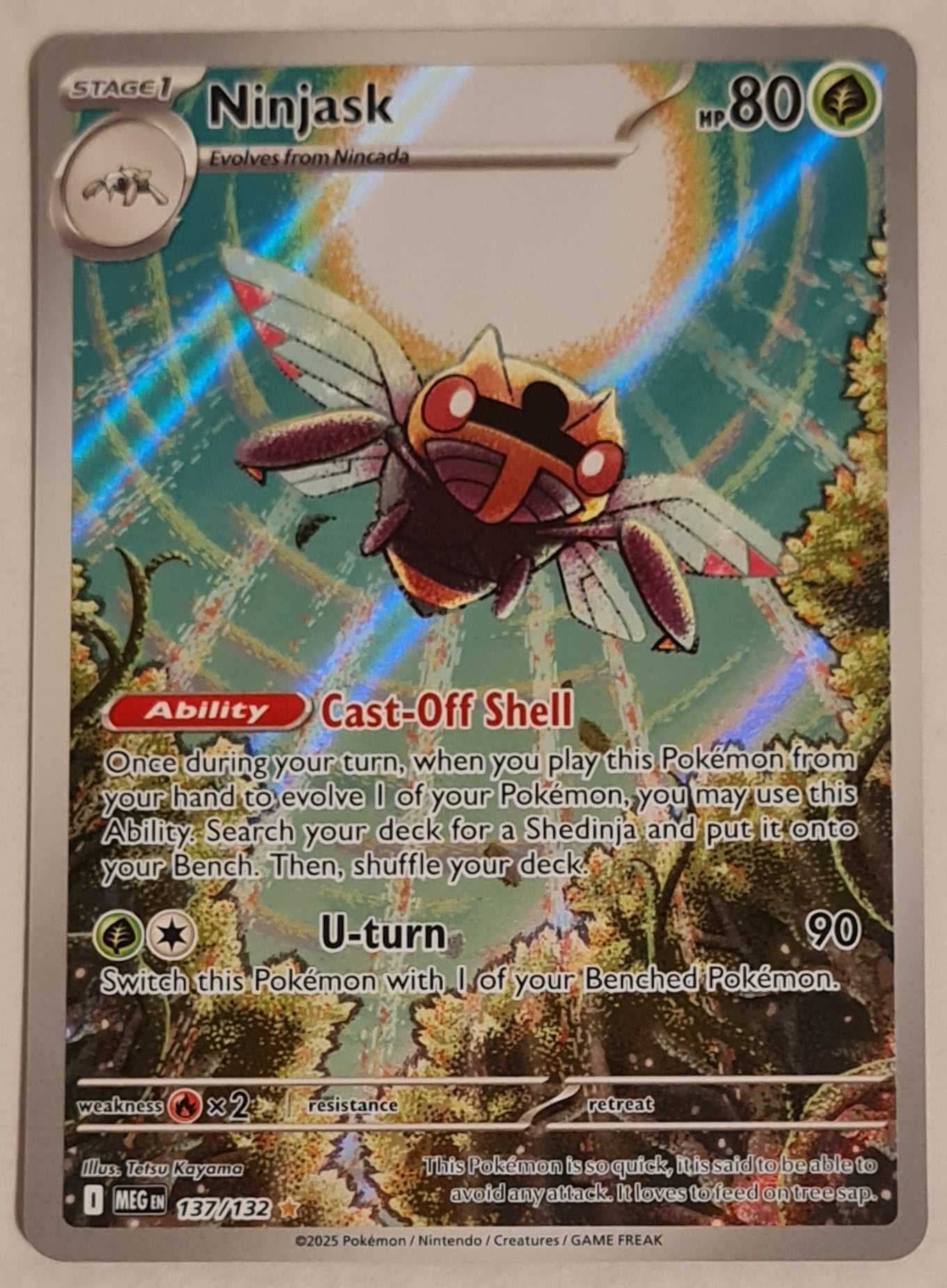Pokemon Mega Evolution Ninjask #137/132 Illustration Rare Holo Trading Card