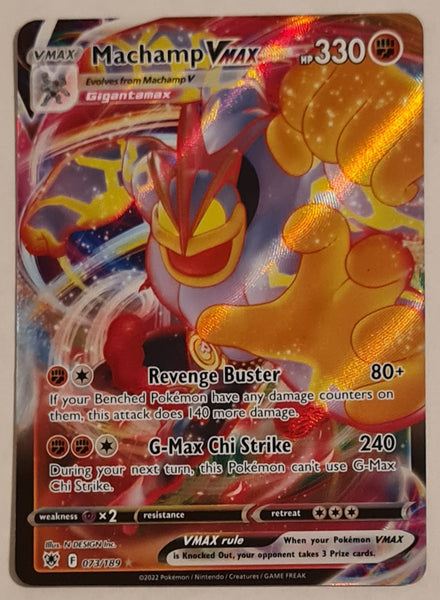 Pokemon Sword and Shield Astral Radiance Machamp Vmax #073/189 Ultra Rare Holo Trading Card