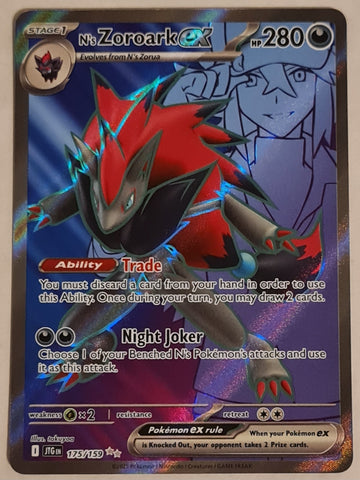 Pokemon Scarlet and Violet Journey Together N's Zoroark Ex #175/159 Ultra Rare Holo Trading Card