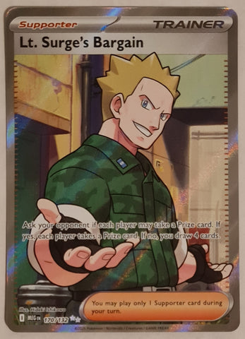 Pokemon Mega Evolution Lt. Surge's Bargain #170/132 Ultra Rare Holo Trading Card