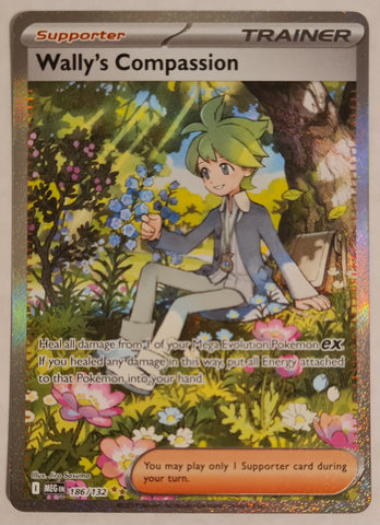 Pokemon Mega Evolution Wally's Compassion #186/132 Special Illustration Rare Holo Trading Card