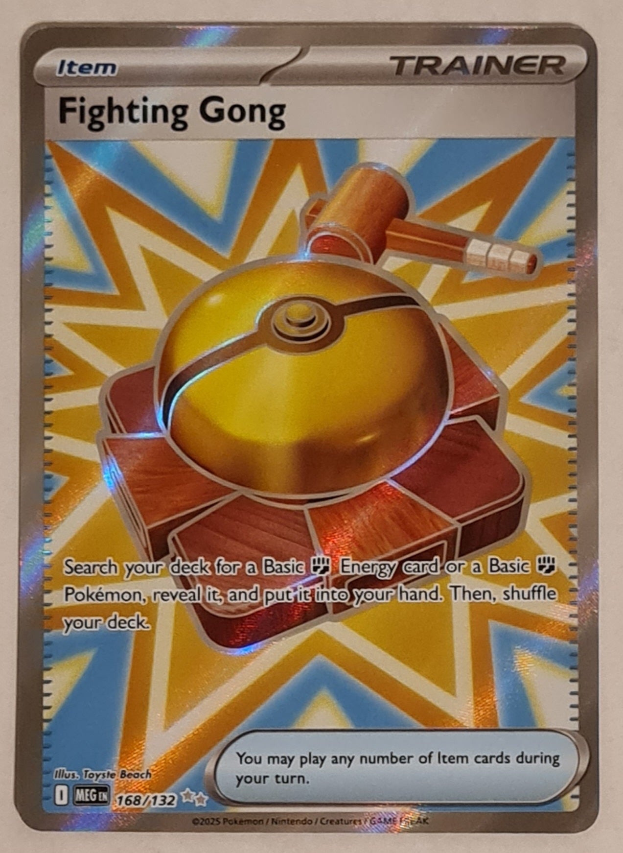 Pokemon Mega Evolution Fighting Gong #168/132 Ultra Rare Holo Trading Card