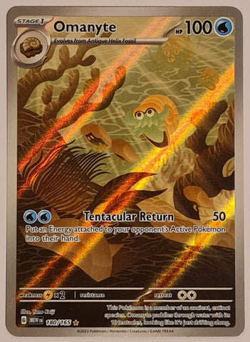 Pokemon Scarlet and Violet Mew 151 Omanyte #180/165 Illustration Rare Holo Trading Card