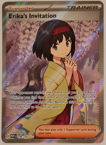 Pokemon Scarlet and Violet Mew 151 Erika's Invitation #196/165 Ultra Rare Holo Trading Card