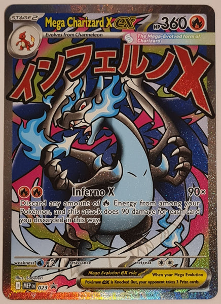 Pokemon Mega Evolution Phantasmal Flames Mega Charizard X Ex MEP #023 Holo Black Star Promo Trading Card