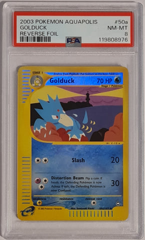 Pokemon Aquapolis Golduck #50a/147 PSA 8 Reverse Holo Trading Card