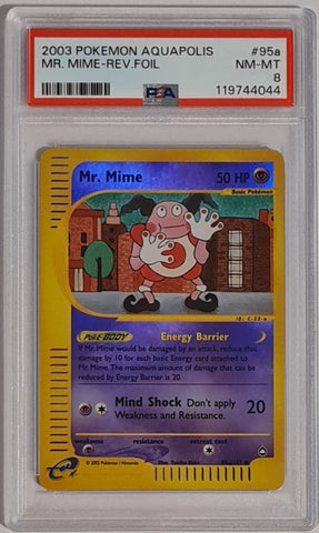 Pokemon Aquapolis Mr. Mime #95a/147 PSA 8 Reverse Holo Trading Card