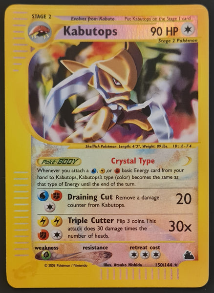 Pokemon Skyridge Kabutops #150/144 Reverse Holo Secret Rare Trading Card
