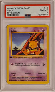 1999 abra pokemon card Pokemon Base Set (1st Edition) Abra #43/102 PSA 8 Trading Card – Rotterdam  Comics