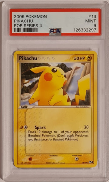 Pokemon Pop Series 4 Pikachu #13/17 PSA Mint 9 Non-Holo Trading