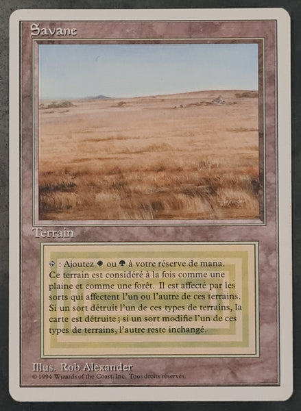 Magic the Gathering Foreign White Bordered (French Unlimited) Savane/Savannah Rare Trading Card (NM)