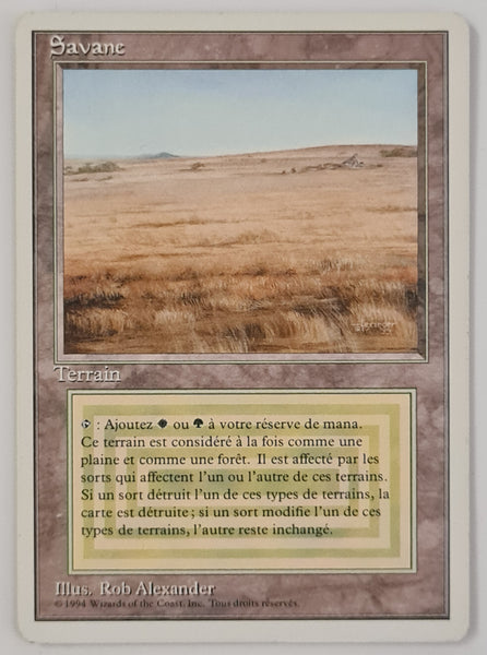 Magic the Gathering Foreign White Bordered (French Unlimited) Savane/Savannah Rare Trading Card (NM)