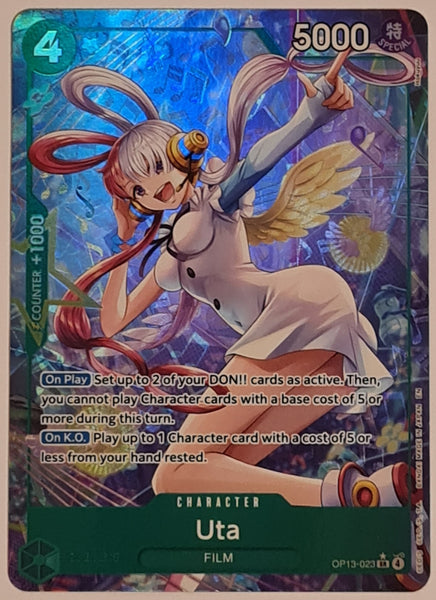 One Piece Card Game OP-13 Carrying on his Will Uta #OP13-023 (V.2) Alt Art Rare Foil Trading Card