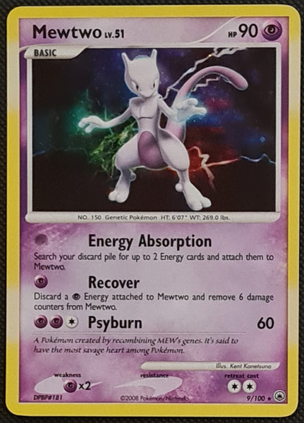 Pokemon Diamond and Pearl Majestic Dawn Mewtwo #9/100 Holo Rare Trading Card