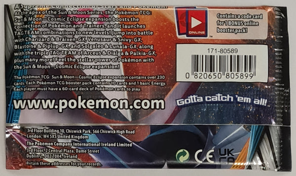 Pokemon Sun and Moon Cosmic Eclipse Sealed Booster Pack