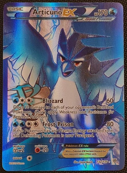Pokemon Black and White Plasma Storm Articuno Ex #132/135 Ultra Rare Holo Trading Card