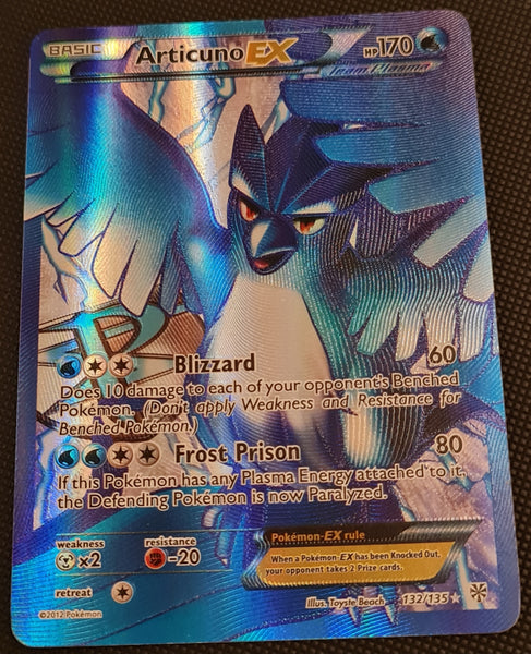 Pokemon Black and White Plasma Storm Articuno Ex #132/135 Ultra Rare Holo Trading Card