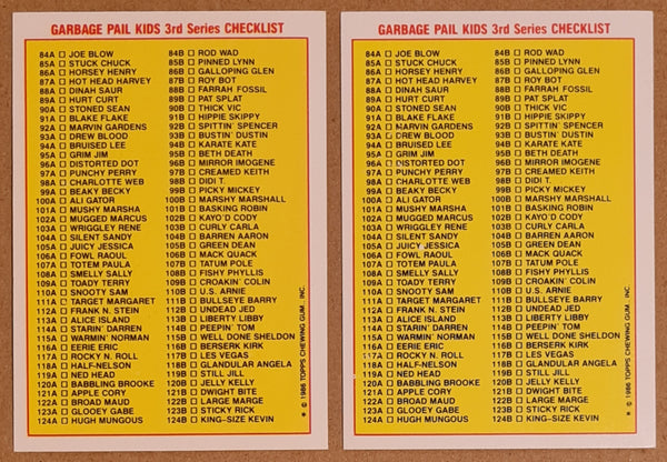 Garbage Pail Kids Original Series 3 #91a/b - Blake Flake/Hippie Skippy Sticker Set
