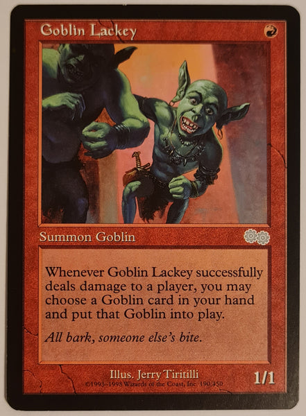 Magic the Gathering Urza's Saga Goblin Lackey #190/350 Rare Trading Card