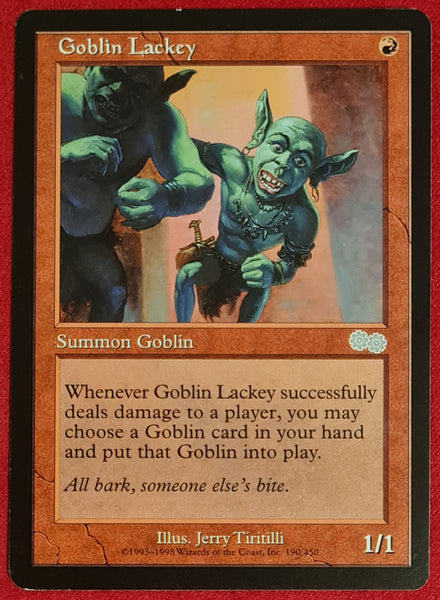 Magic the Gathering Urza's Saga Goblin Lackey #190/350 Rare Trading Card