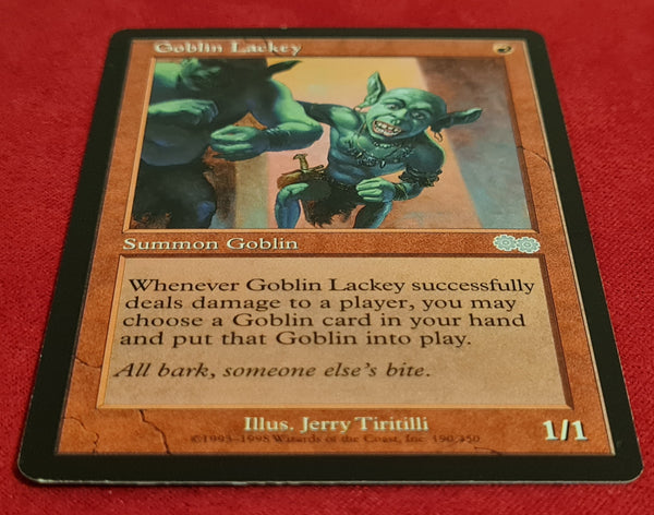 Magic the Gathering Urza's Saga Goblin Lackey #190/350 Rare Trading Card