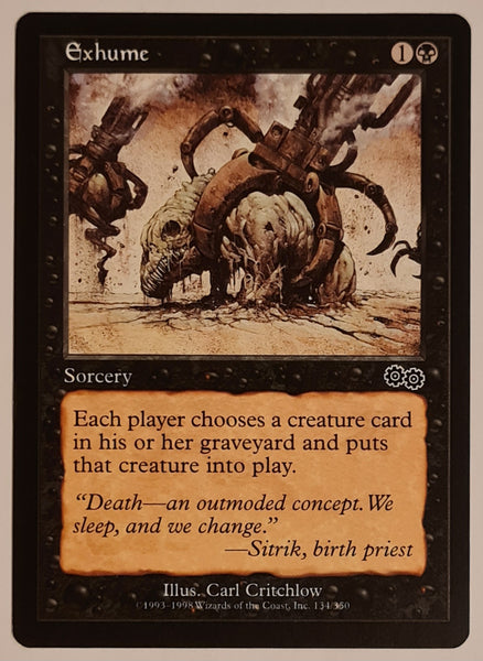 Magic the Gathering Urza's Saga Exhume #134/350 Trading Card