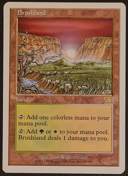 Magic the Gathering Sixth Edition Brushland #320/350 Rare Trading Card