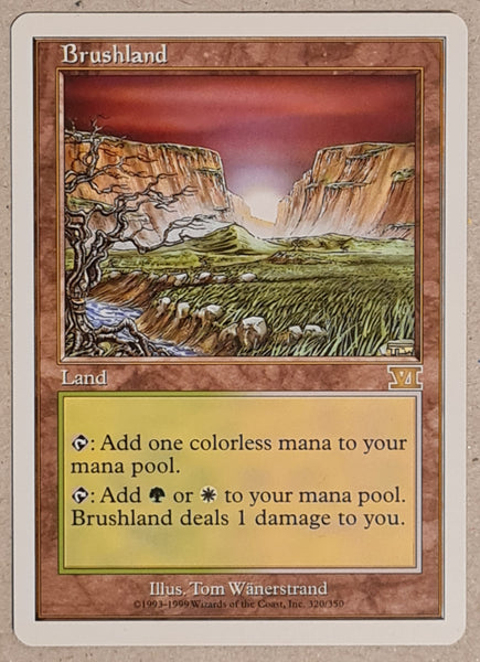 Magic the Gathering Sixth Edition Brushland #320/350 Rare Trading Card