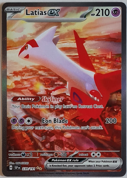 Pokemon Scarlet and Violet Surging Sparks Latios #239/191 Special Illustration Rare Holo Trading Card