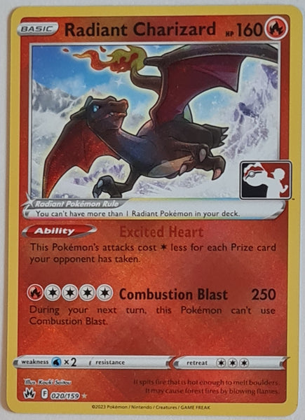 Pokemon Play Prize Pack Series 3 Radiant Charizard #020/159 Rare Holo Trading Card
