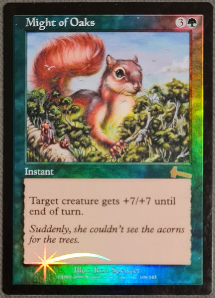 Magic the Gathering Urza's Legacy Might of Oaks #106/143 Rare Foil Trading Card