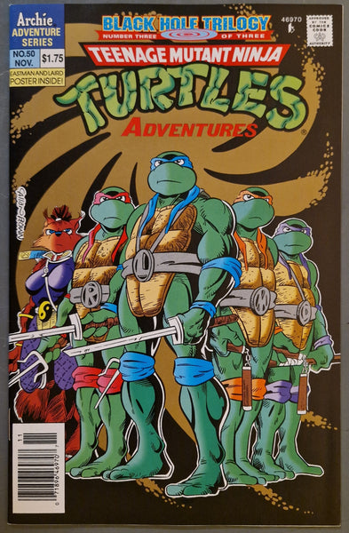 Teenage Mutant Ninja Turtles Adventures #50 NM 🇨🇦 Newsstand Edition (w/ Poster)