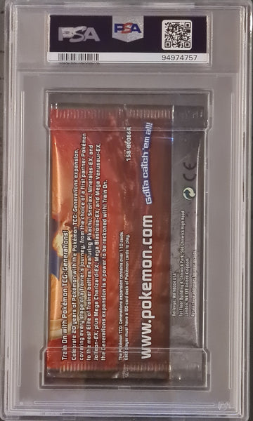 Pokemon Generations PSA Mint 9 Sealed Trading Card Booster Pack (Charizard Art)