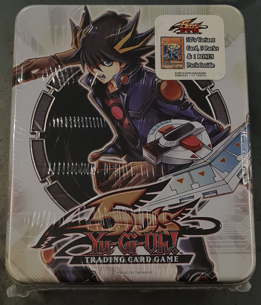 2008 Yu-Gi-Oh! 5D's Montage Dragon - Yusei Fudo - Factory Sealed (5) Booster Pack Tin Collection