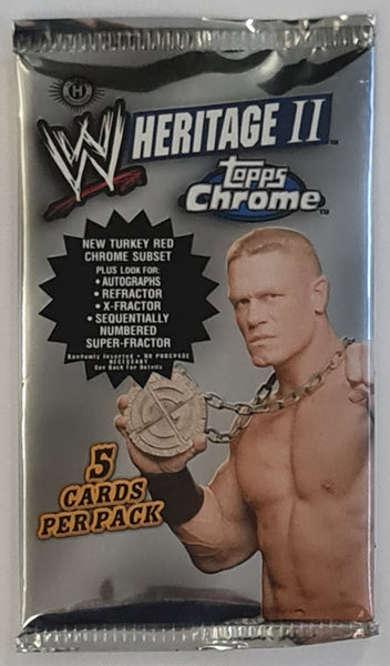 2007 WWE Heritage II Topps Chrome Trading Cards Sealed Hobby Pack