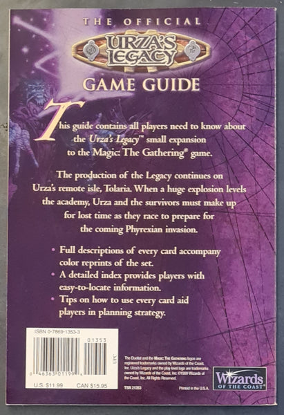 Magic the Gathering The Official Urza's Legacy Game Guide by Will McDermott Softcover