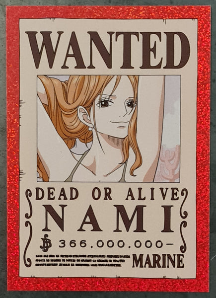 One Piece Panini Treasure Box Official Card Collection Nami Wanted #53 Foil Parallel /90 Trading Card